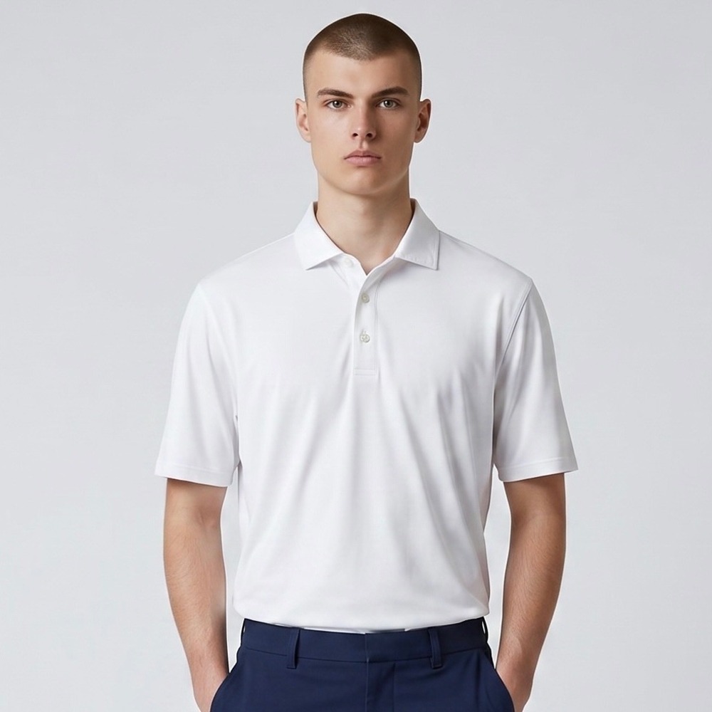 Holderness & Bourne Polo Shirt Mens Medium White The Macdonald Tailored Fit